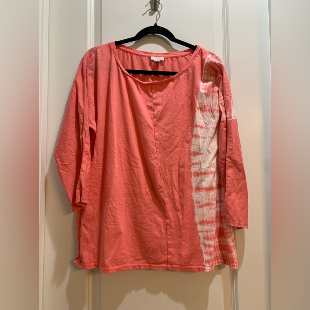 J. Jill Pure Jill Pink/white Tie Dye on Side Knit Top Large Armpit To Armpit 27”